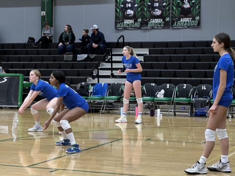 Girls varsity volleyball warms up ahead of the Division I NorCal game in Stockton, Nov. 15, 2022. Branson faces St. Mary’s in the historic showdown.