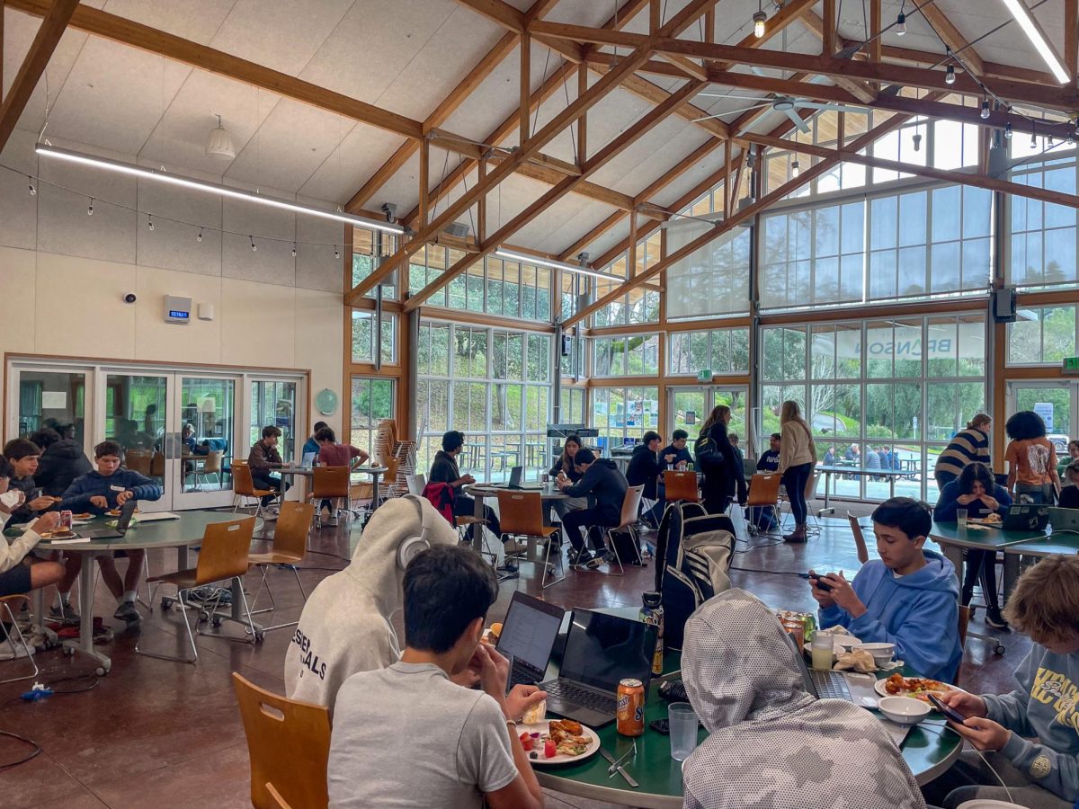 Students code in the Branson commons for the Bull Hacks Hackathon. Led by Zachary Cummins ‘26, Grant Kruttschnitt ‘26, Nyanza Ngongoseke ‘26 and Theo Zak 25, this is Bransons first-ever hackathon.