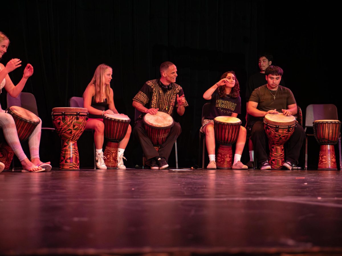 African+Drumming+performs+drumming+sequence+during+immersive+presentations+June+3.+African+Drumming+is+one+of+Bransons+many+immersive+courses+offered+at+the+end+of+the+school+year.