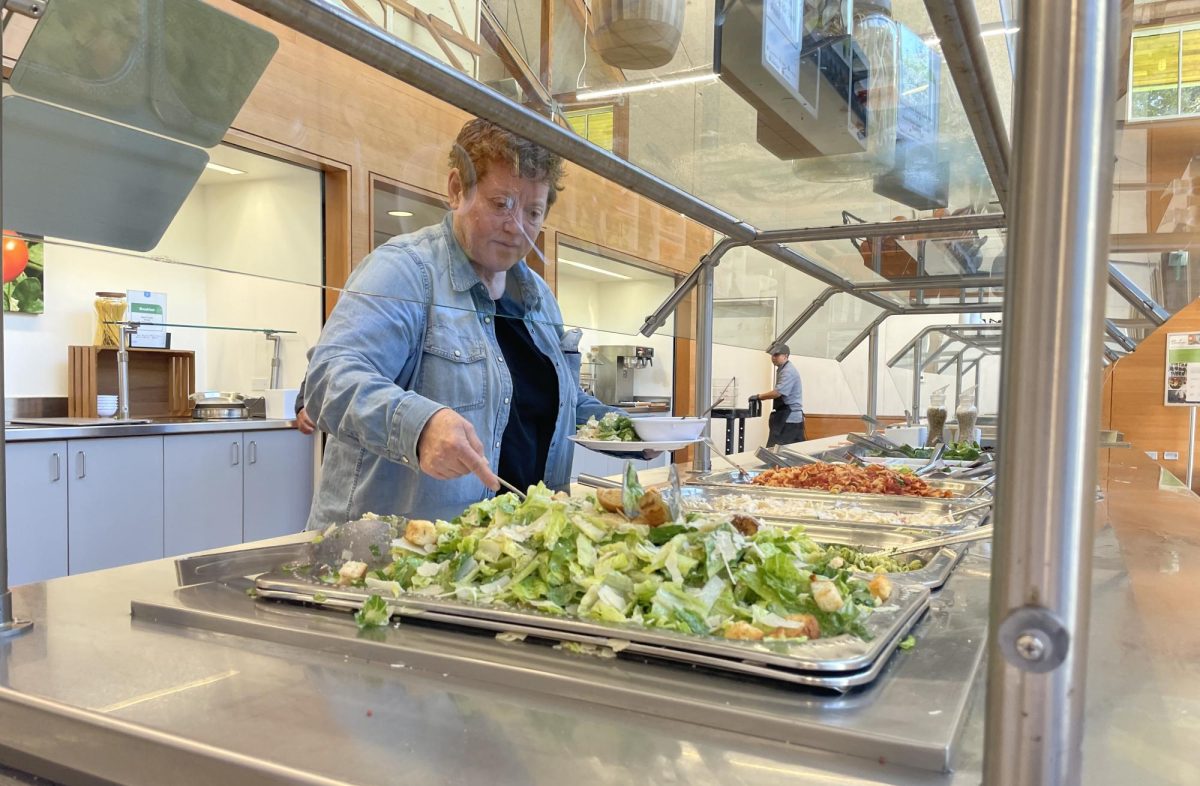 Technical Theater Director DiAnn Montemayor gets lunch from the
Commons.