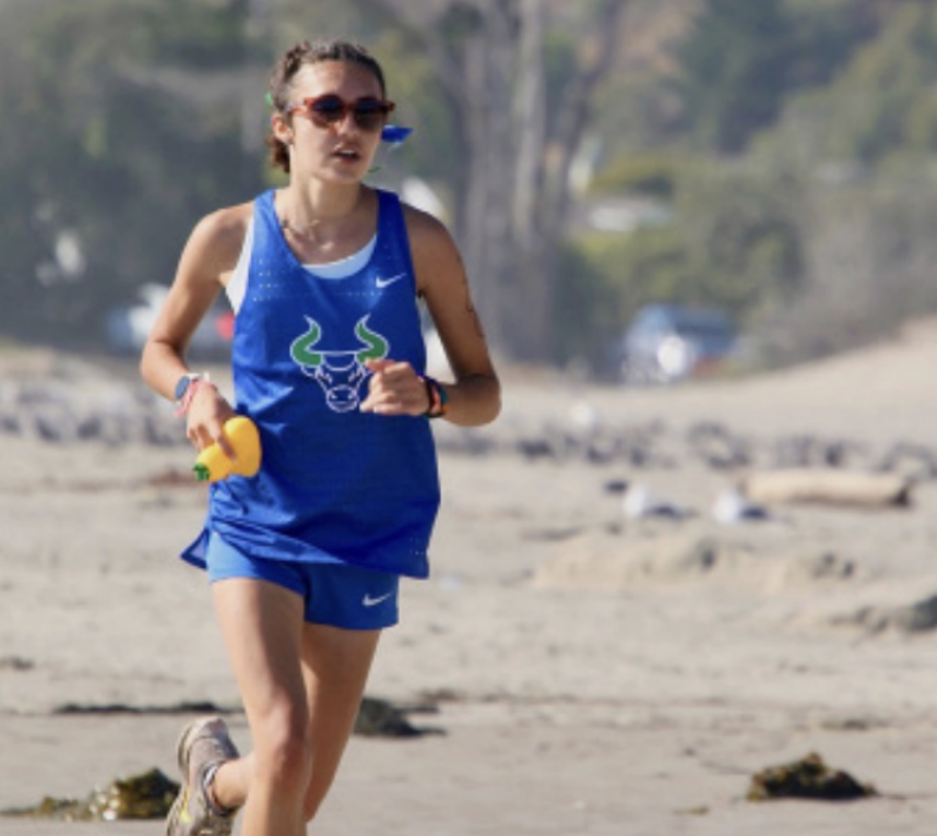 Elena Trimble ‘26 races at Stinson Beach.